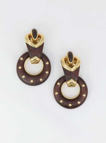 Boucles d'oreilles Boucles d’oreilles en or et Bois d’amourette 58 Facettes 521
