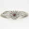 Bracelet Bracelet Ancien Or Blanc 14K Rubis et Emeraudes 58 Facettes