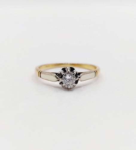 Bague 51 Bague solitaire art deco or 18k diamant de 0,15 carats 58 Facettes A05975