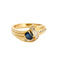 Bague 53 Bague or jaune, saphir et diamants 58 Facettes GU227