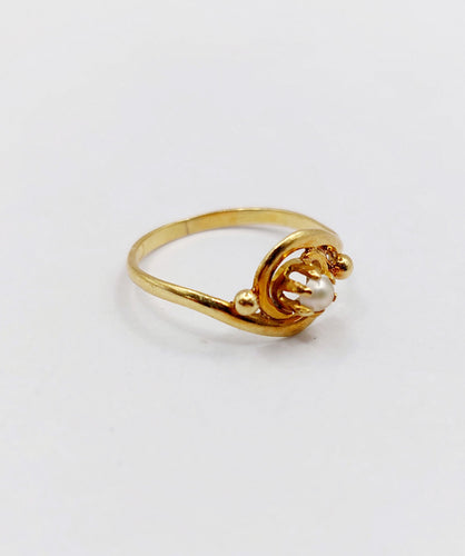 Bague 41 MINI bague antique or perle et monture tourbillon (circa 1900) 58 Facettes A06300