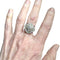 Bague 52.5 BAGUE PLATINE STYLE ART DÉCO avec DIAMANT et RUBIS 58 Facettes Q20B