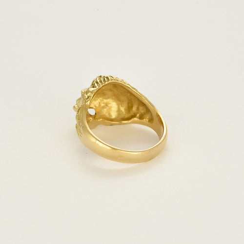 Bague 55 Bague chevalière "Lion" en or jaune 58 Facettes ROD4429X2
