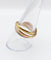 Bague 56 Bague alliance entremêlée trois or 18k finement ciselée à motifs de croisillons vintage 58 Facettes A04788
