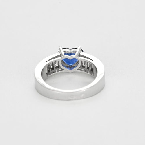 Bague 53 Bague jonc or gris, saphir et diamants 58 Facettes EB2