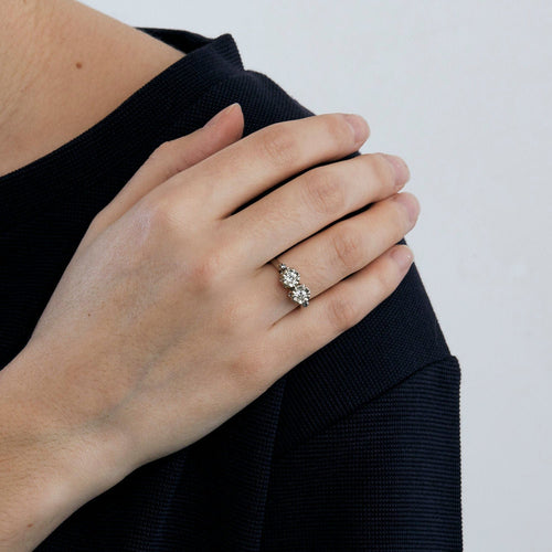 Bague 49.5 Bague ancienne Toi & Moi or blanc et diamants 58 Facettes