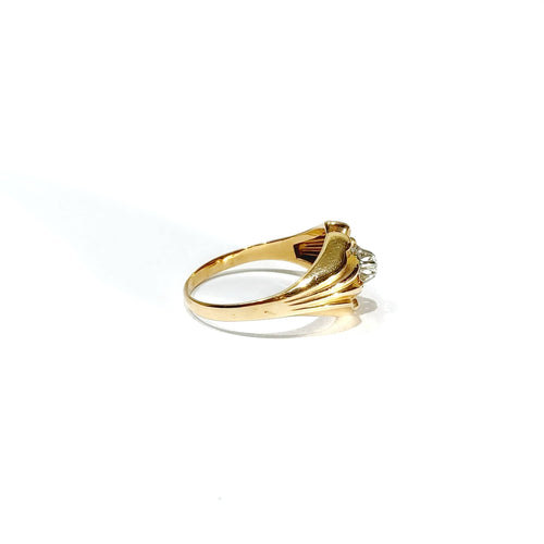 Bague 59 Bague solitaire en or rose 18 carats et diamant taille brillant 58 Facettes
