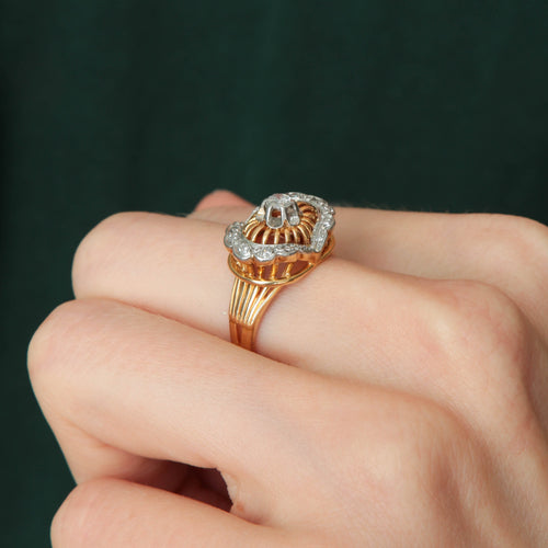 Bague 52 Bague or jaune et blanc 58 Facettes P6L15D