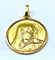 Pendentif Médaille en or jaune 18 carats : profil de la Vierge 58 Facettes AB295