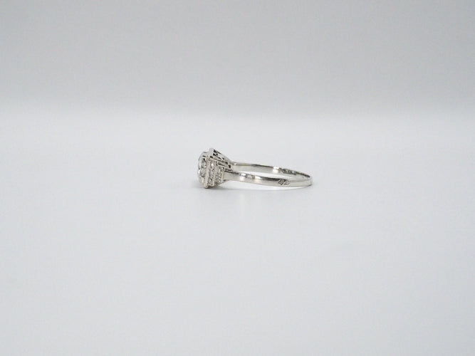 Bague 57 Bague Art Déco Platine Diamants 58 Facettes 4530
