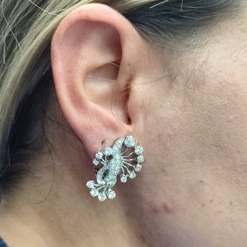 Boucles d'oreilles Boucles d'oreilles en platine et or jaune avec diamants 58 Facettes