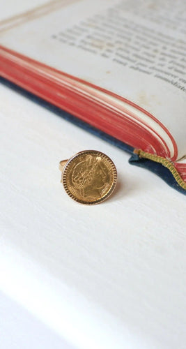 Bague pièce 10 Francs Cérès en or