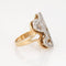Bague Bague initiale G en diamant, vintage, or jaune 14 carats, taille 3,75, bijoux de succession 58 Facettes G13894