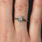 Bague 54 Solitaire ancien or blanc diamant champagne 58 Facettes 19-465B
