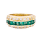 Bague 56 Bague vintage or jaune, diamants, émeraudes. 58 Facettes 34158