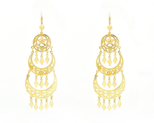 Boucles d'oreilles Boucles d'oreilles pendantes en or jaune 58 Facettes