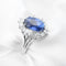 Bague Bague en or blanc avec saphir de Birmanie sans chaleur et diamants 58 Facettes