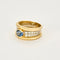 Bague 55 Bague jonc or jaune et gris, saphir et diamants 58 Facettes PER1277