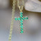 Collier Croix or jaune émeraudes 58 Facettes 24-328B