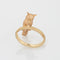 Bague 53 Owl Ring Vintage Yellow Gold Garnet Eyes 58 Facettes G12687