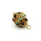 Pendentif Breloque lanterne vintage extra large en or 18 carats de style étrusque avec pierres incrustées 58 Facettes