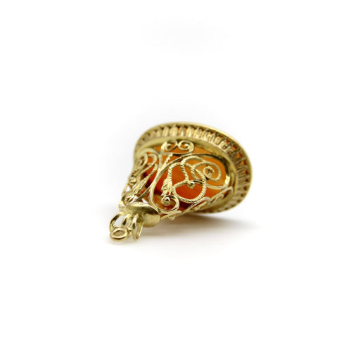 Collier Gousset de serpent victorien en or 14 carats finement ouvragé avec cornaline 58 Facettes A2003Z