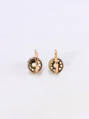 Boucles d'oreilles Boucles d'oreilles dormeuses anciennes diamants taille rose 58 Facettes J448