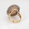 Bague Bague vintage en or jaune 14 carats avec opale et diamants, taille 5,5, ovale, bijou de cocktail 58 Facettes G13942