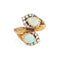 Bague 47 Bague diamant opale années 60 Toi et Moi vintage or jaune 58 Facettes G13973