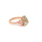 Bague 51 Bague Trilogie Or Rose, Béryl Vert Trillion 5 Carats, Morganites 58 Facettes B380