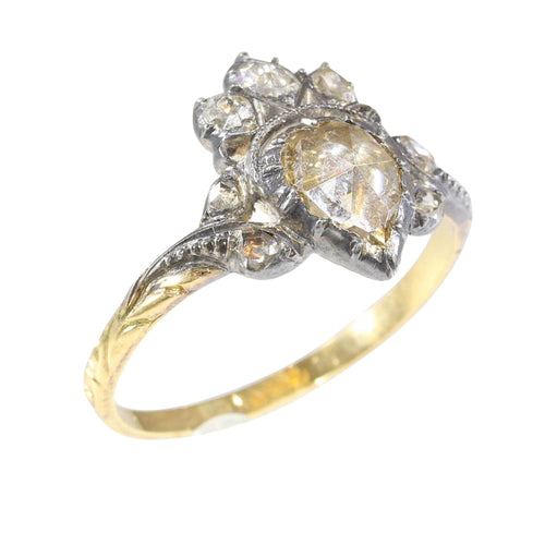 Bague 56 Bague en diamant de style rococo du XVIIIe siècle 58 Facettes 24246-0398