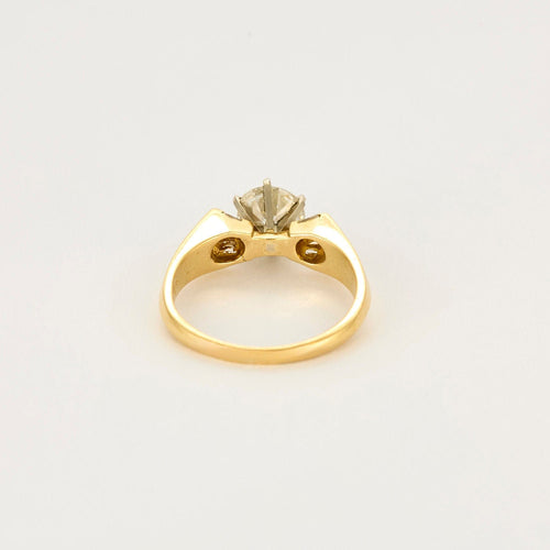 Bague 58 Solitaire or jaune et gris, diamants 58 Facettes BEA3349