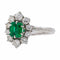Bague 59 Bague Fleur Or blanc Emeraude 58 Facettes 3100389CN