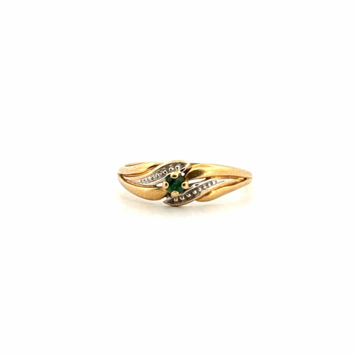 Bague 57 Solitaire Or Jaune & Émeraude 58 Facettes 57-GS35508-1