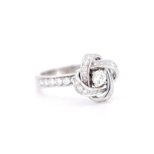 Bague 54 BOUCHERON - Collection Pivoine - Bague or blanc et diamants 58 Facettes 402