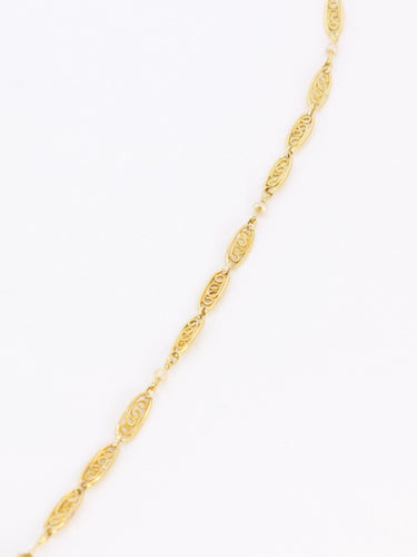 Collier Collier Art Nouveau maille filigrane or jaune perles fines 58 Facettes 1108.2