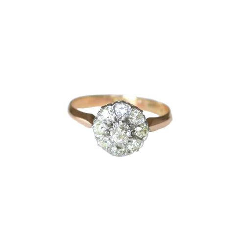 Bague 54 Bague Marguerite Ancienne Or rose, Platine, Diamants 58 Facettes