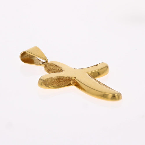 Collier Croix or jaune lisse et mat 58 Facettes 24-327A