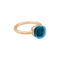 52 Bague Pomellato, "Nudo Petit", or rose, or blanc, topaze bleue. 58 Facettes 34220