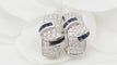 Boucles d'oreilles Boucles d'oreilles en or blanc, saphirs et diamants 58 Facettes 32747