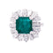 Bague 53 Bague or blanc, diamants, émeraude. 58 Facettes 33994