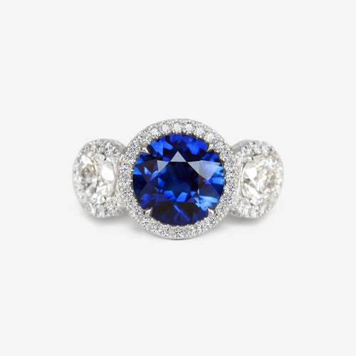Bague 53 Bague en or blanc avec saphir 58 Facettes 22638