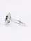 Bague 54 Bague marguerite or blanc, saphir ovale et diamants 58 Facettes 1034.12