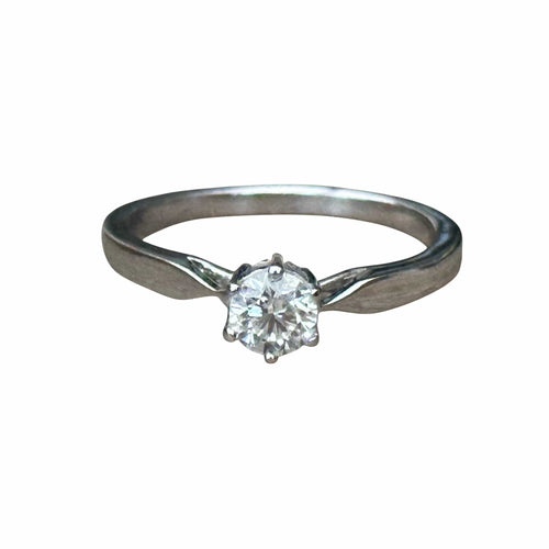 Bague 54 Solitaire or blanc 58 Facettes 282