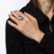 Bague Lapis Lazuli Diamond Triangle Ring Estate 14k Yellow Gold Cocktail Jewelry Sz 7 58 Facettes G13172