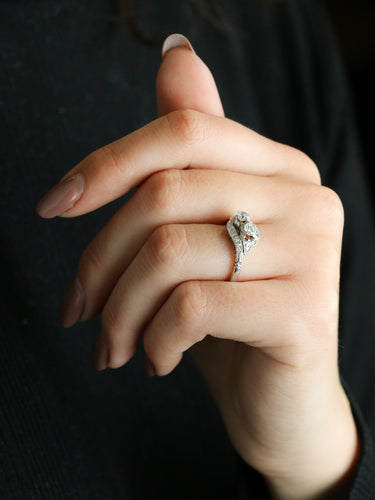 Bague 52 Bague vintage toi et moi or blanc diamants 58 Facettes 1110.5