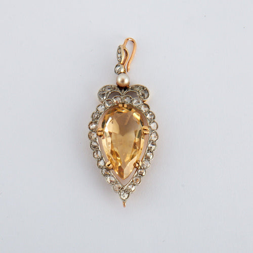 Pendentif Pendentif Ancien Citrine Diamants 58 Facettes