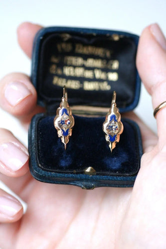 Boucles d'oreilles Boucles d'Oreilles Poissardes Or rose et Email 58 Facettes