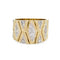 Bague Bague vintage en or jaune 14 carats avec diamants et cigares, style années 70, taille 7, large, texturée, bijoux 58 Facettes G12637
