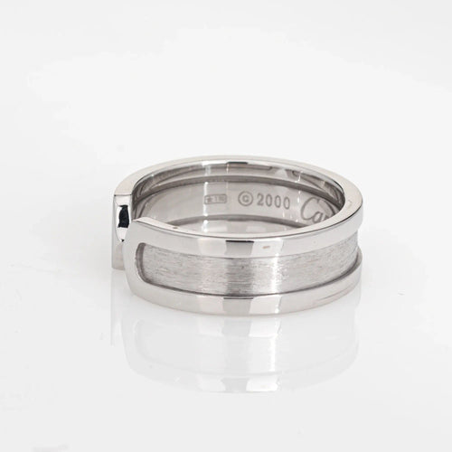 Bague Double C avec logo Cartier, vers 2000, en or blanc 18 carats, taille 6, signée, vintage